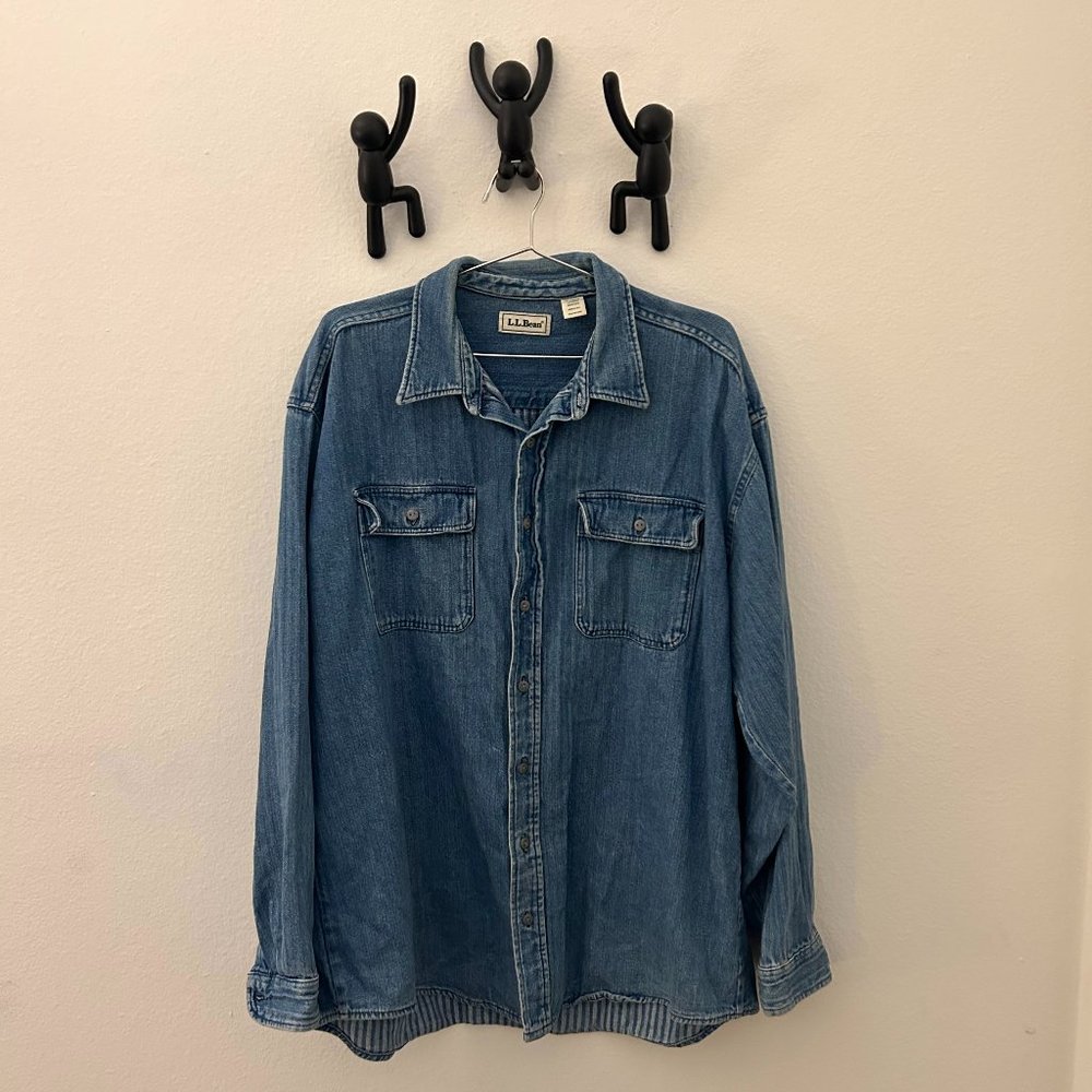 Vintage L.L. Bean jean collared shirt